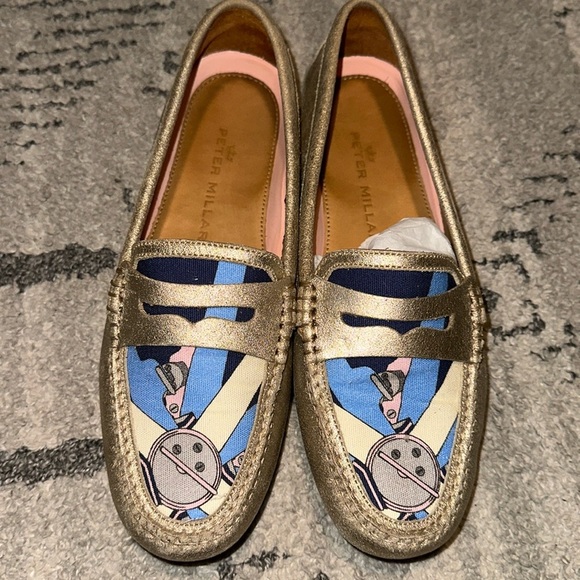 PETER MILLAR New Womens Loafer size 8.5 LS19F20V Gold - Picture 1 of 8